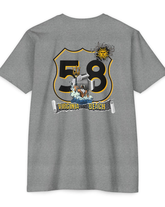 Highway 58 Virginia Beach Sun Sand Waves King Neptune - Roads and Routes Apparel