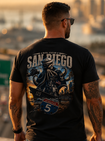 Interstate 5 Naval Station San Diego Base Tee