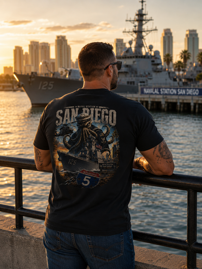 Interstate 5 Naval Station San Diego Base Tee