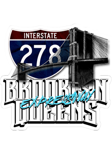 stickers-Interstate 278 Brooklyn Queens Expressway Pothole Highway - Roads and Routes Apparel