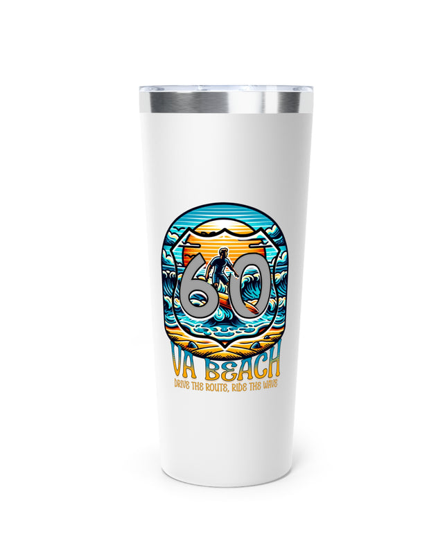 Tumbler - Virginia Beach Highway Route 60 Wave Design Vacuum Insulated 22oz Cup