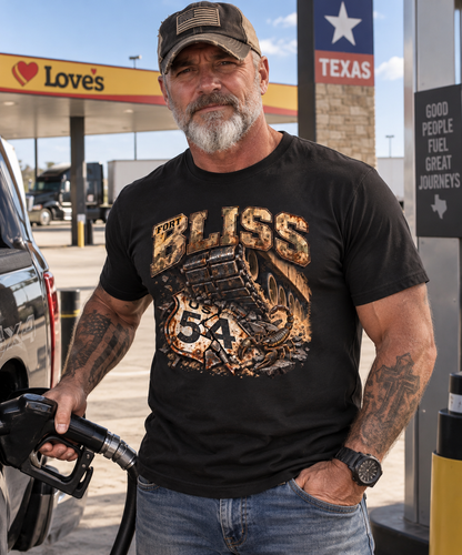 Fort Bliss Army Base T-Shirt US-54 Veteran Tee