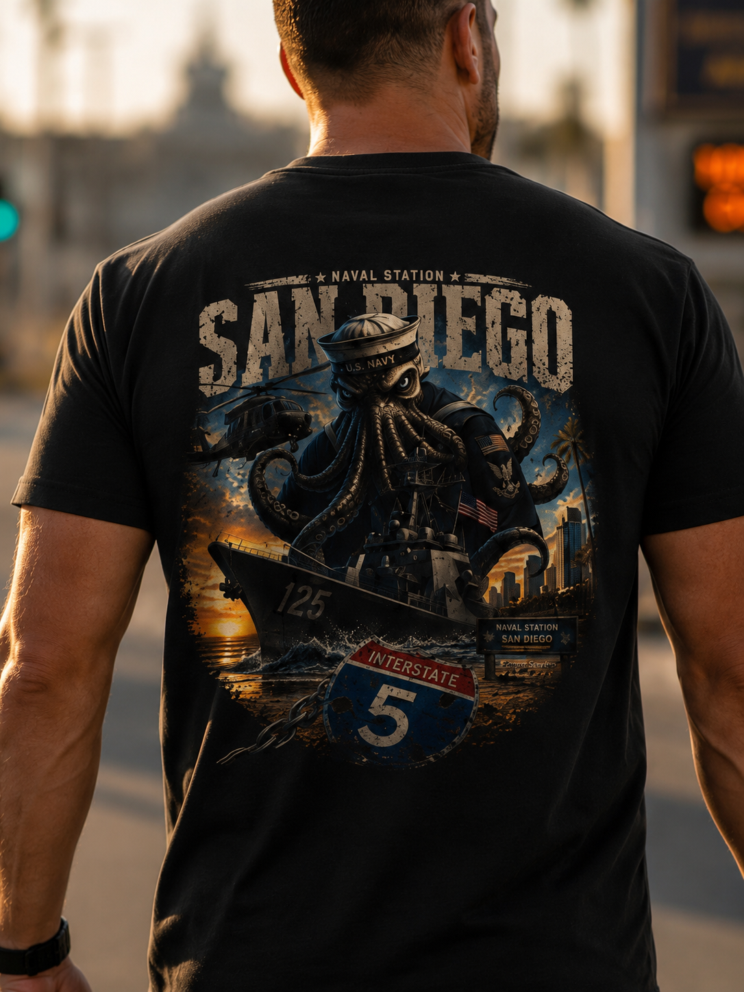Interstate 5 Naval Station San Diego Base Tee