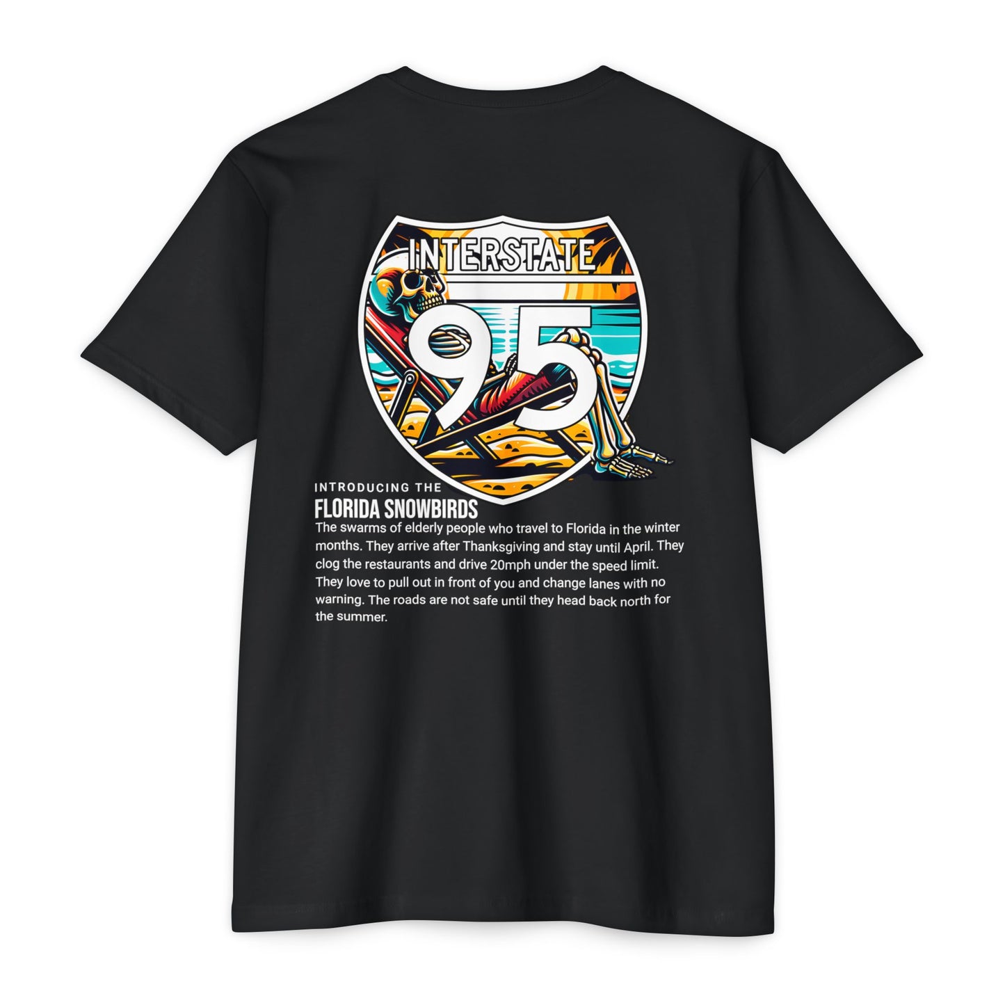 Florida Snowbirds I-95 T-Shirt — Retro Sunshine State Winter Escape Tee