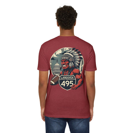 Landover 495 Football T-Shirt , Old Vintage mascot Native Warrior Graphic Tee
