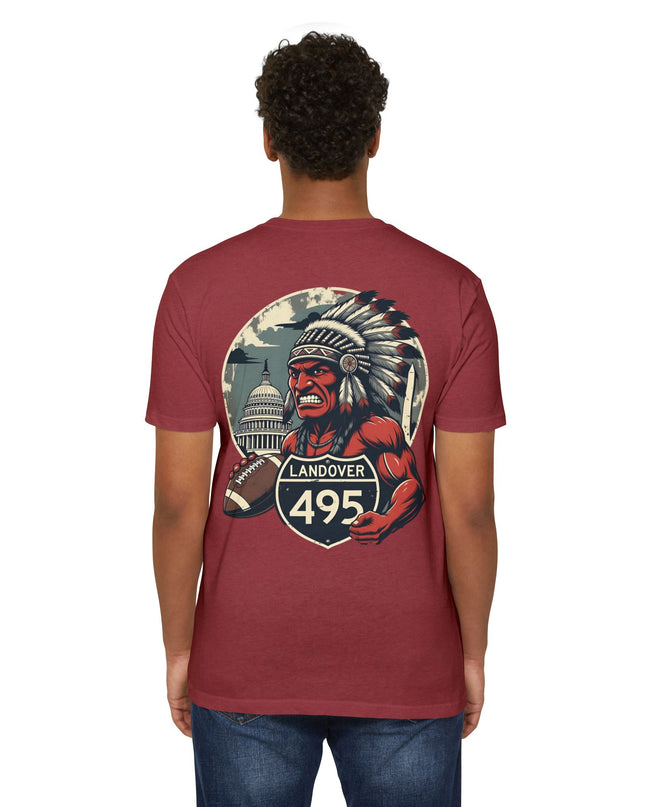 Landover 495 Football T-Shirt , Old Vintage mascot Native Warrior Graphic Tee