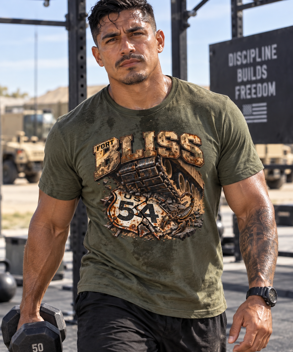 Fort Bliss Army Base T-Shirt US-54 Veteran Tee