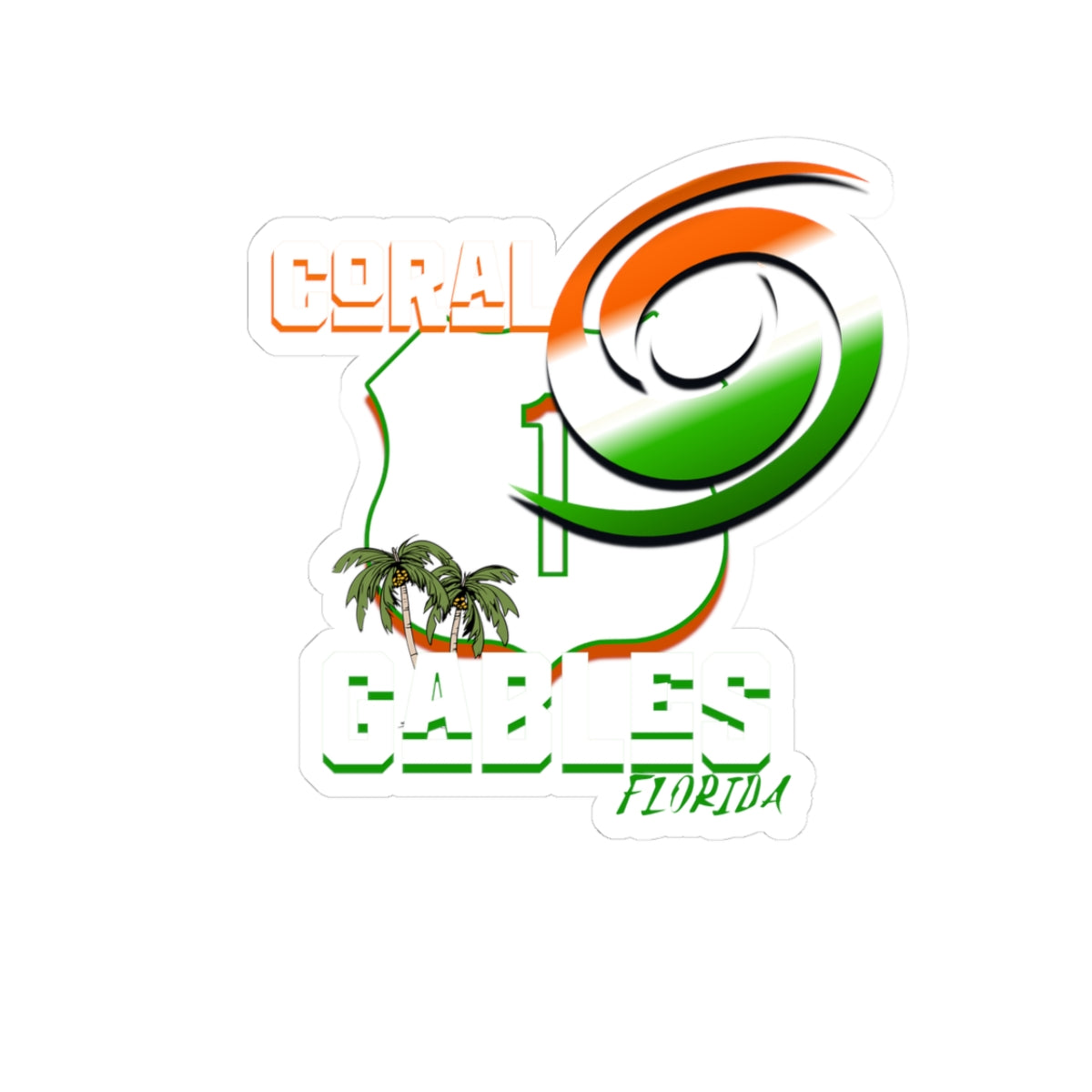 Stickers - Route 1 Coral Gables Florida Miami Hurricanes Home Decor - Roads and Routes Apparel