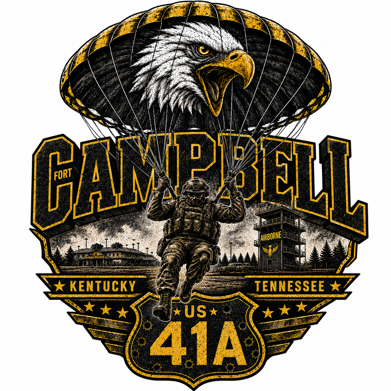 Fort Campbell Route 41A T-Shirt | 101st Airborne Army Veteran Tee