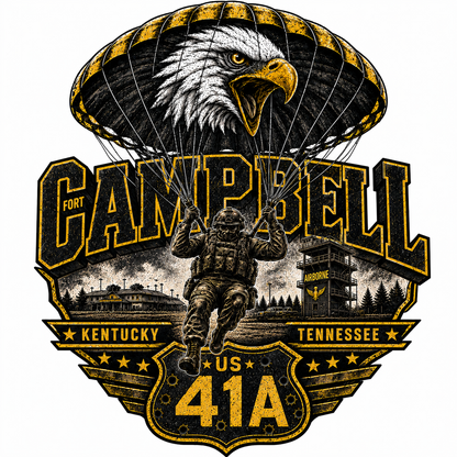 Fort Campbell Route 41A T-Shirt | 101st Airborne Army Veteran Tee