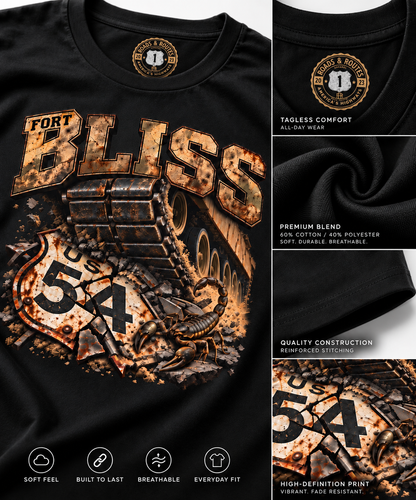 Fort Bliss Army Base T-Shirt US-54 Veteran Tee