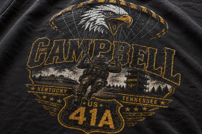 Fort Campbell Route 41A T-Shirt | 101st Airborne Army Veteran Tee