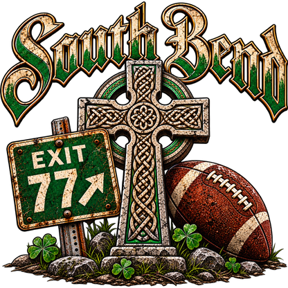 Exit 77 South Bend Indiana Tee Retro Highway Sign Shirt