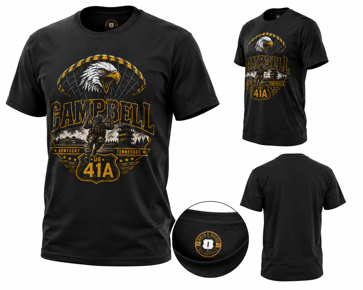 Fort Campbell Route 41A T-Shirt | 101st Airborne Army Veteran Tee