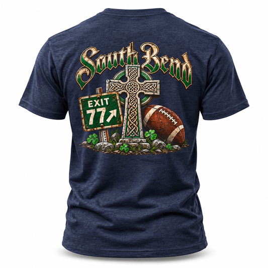 Exit 77 South Bend Indiana Tee Retro Highway Sign Shirt