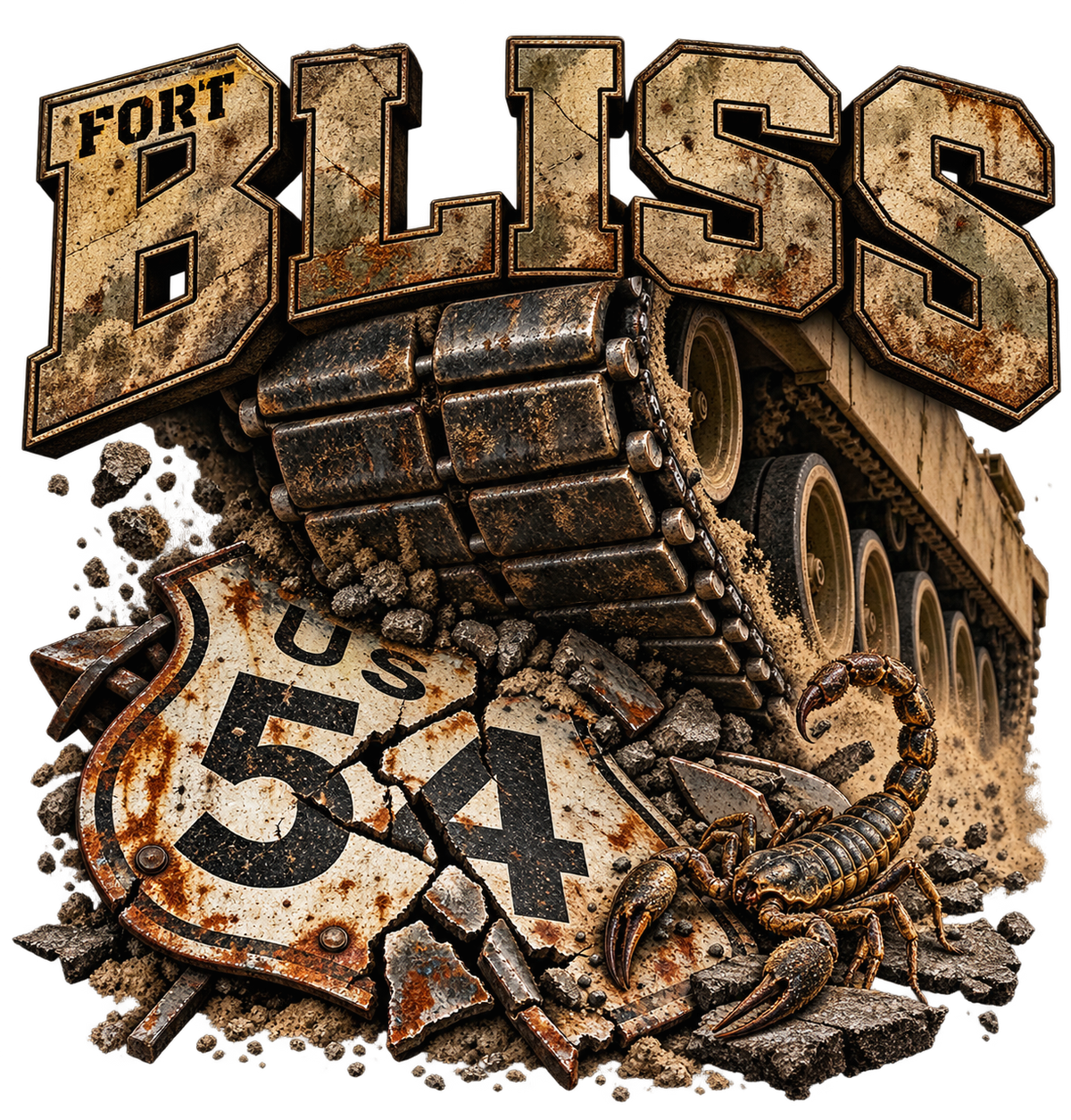Fort Bliss Army Base T-Shirt US-54 Veteran Tee