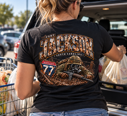 Interstate 77 | Columbia, South Carolina Military Route T-Shirt – Army Veteran & Military Family Tee