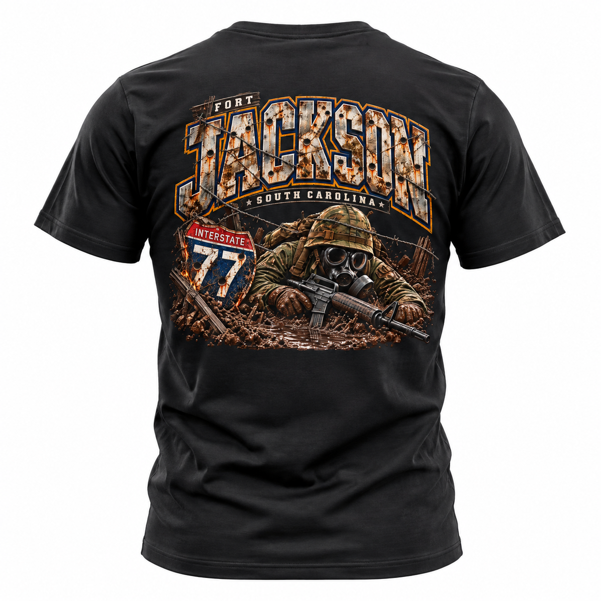Interstate 77 | Columbia, South Carolina Military Route T-Shirt – Army Veteran & Military Family Tee