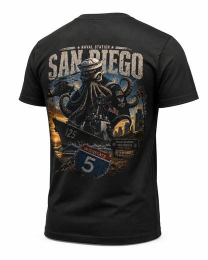 Interstate 5 Naval Station San Diego Base Tee
