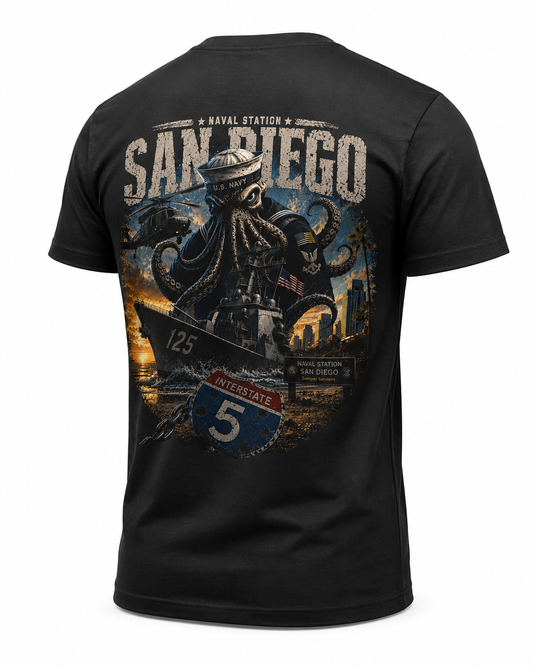 Interstate 5 Naval Station San Diego Base Tee