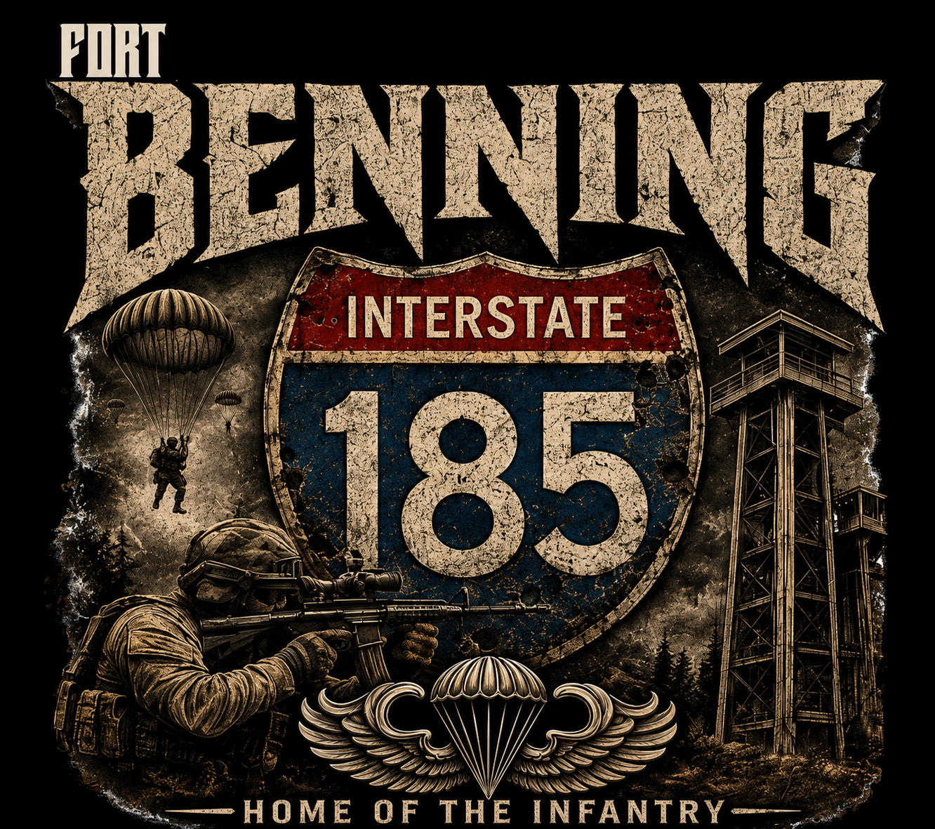 Fort Benning Interstate 185 Ranger Tribute Tee